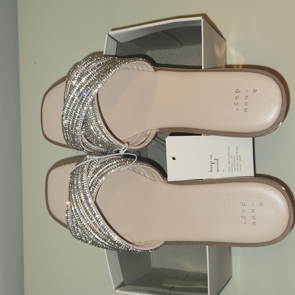 Women's Felicia Rhinestone Slide Sandals - A New Day - Picture 3 of 8